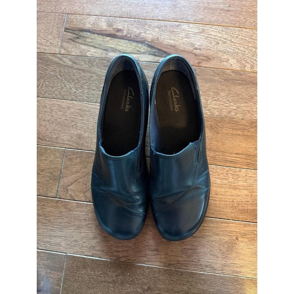 Clarks Bendables Black Leather Loafers 8M